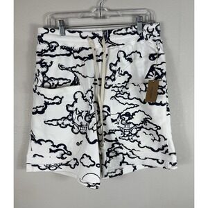 Wasted Co Good Times Dragon Cloud Monster Indigo Men's‎ Cargo Shorts Size Medium